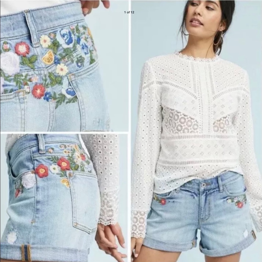 Anthropologie Pilcro Slim Boyfriend Shorts